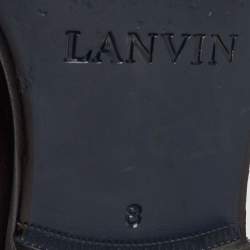 Pre Owned Lanvin Burgundy Leather Lace Up Oxfords Size 41