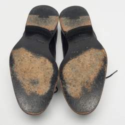 Pre Owned Lanvin Black Leather Lace Up Oxfords Size 43