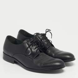 Pre Owned Lanvin Black Leather Lace Up Oxfords Size 43