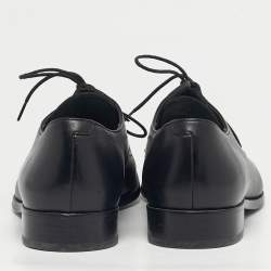 Pre Owned Lanvin Black Leather Lace Up Oxfords Size 43