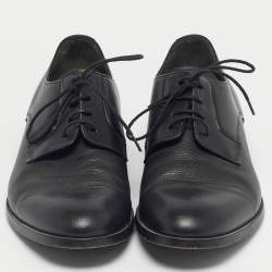 Pre Owned Lanvin Black Leather Lace Up Oxfords Size 43