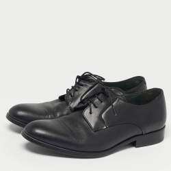 Pre Owned Lanvin Black Leather Lace Up Oxfords Size 43