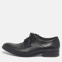 Pre Owned Lanvin Black Leather Lace Up Oxfords Size 43