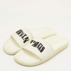 مملوكة مسبقًا Lanvin Arpege Size 42 White Rubber Flat Slide Sandals