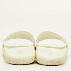 مملوكة مسبقًا Lanvin Arpege Size 42 White Rubber Flat Slide Sandals