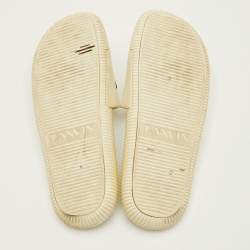 مملوكة مسبقًا Lanvin Arpege Size 42 White Rubber Flat Slide Sandals