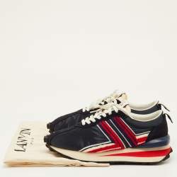 Pre Owned Lanvin Bumper Size 41 Multicolor Fabric and Suede Runner Sneakers
