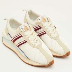 مملوكة مسبقًا حذاء رياضي لانفان منخفظ من أعلى نيلون وجلد سويدي متعدد الألوان مقاس 41