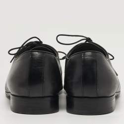 Pre Owned حذاء أكسفورد لانفان رباط جلد بورجوندي مقاس 41