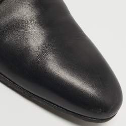 Pre Owned حذاء أكسفورد لانفان رباط جلد بورجوندي مقاس 41