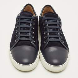 مملوكة مسبقًا حذاء رياضي لانفان غطاء مقدمة جلد وسويدي أسود عنق منخفض مقاس 44