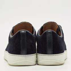 مملوكة مسبقًا حذاء رياضي لانفان غطاء مقدمة جلد وسويدي أسود عنق منخفض مقاس 44