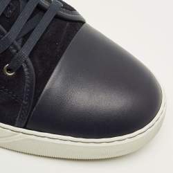 مملوكة مسبقًا حذاء رياضي لانفان غطاء مقدمة جلد وسويدي أسود عنق منخفض مقاس 44