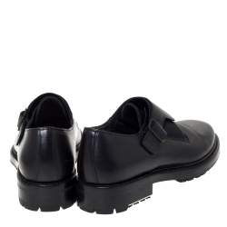 Lanvin Black Leather Monk Strap Oxford Size 40