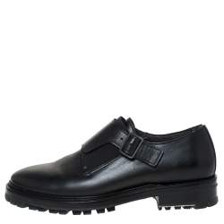 Lanvin Black Leather Monk Strap Oxford Size 40