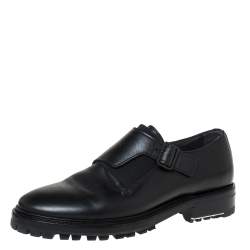 Lanvin Black Leather Monk Strap Oxford Size 40