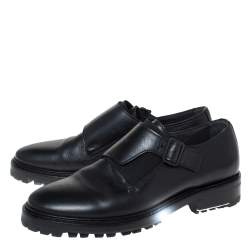 Lanvin Black Leather Monk Strap Oxford Size 40