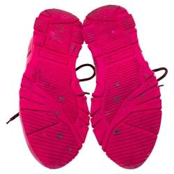 Pre Owned Lanvin Pink Leather Lace Up Sneakers Size 40