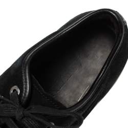 Lanvin Black Suede and Patent DDB1 Low Top Sneakers Size 41