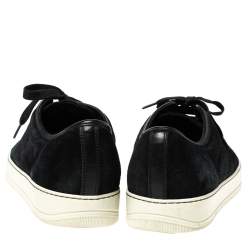 Lanvin Black Suede and Patent DDB1 Low Top Sneakers Size 41