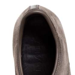 Lanvin Dark Grey Suede and Patent Leather DDB1 Low Top Sneakers Size 45
