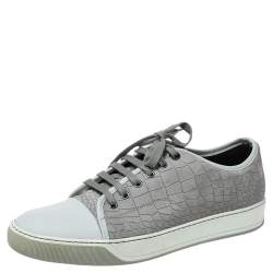 Absoluut val Een deel Lanvin Grey Crocodile Effect Leather Sneakers Size 40 Lanvin | TLC
