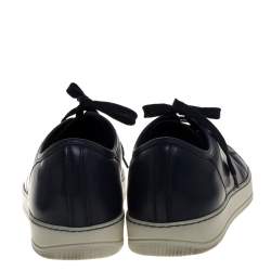 Pre Owned Lanvin Blue Leather Low top Sneakers Size 44