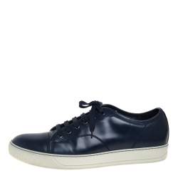 Pre Owned Lanvin Blue Leather Low top Sneakers Size 44