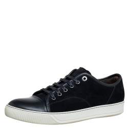 Pre Owned Lanvin Black Suede And Leather DDB1 Low Top Sneakers Size 43