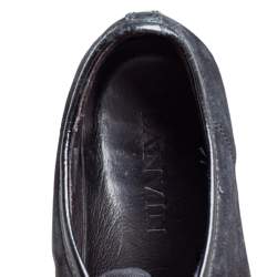 Lanvin Black Suede and Patent Leather DDB1 Low Top Sneakers Size 41
