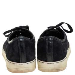 Lanvin Black Suede and Patent Leather DDB1 Low Top Sneakers Size 41