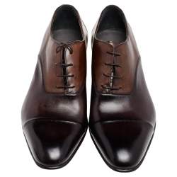 Pre Owned Lanvin Brown Leather Lace Up Oxford Size 43