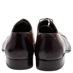 Pre Owned Lanvin Brown Leather Lace Up Oxford Size 43