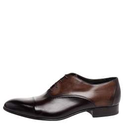 Pre Owned Lanvin Brown Leather Lace Up Oxford Size 43