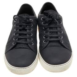 Pre Owned  Lanvin Black Leather Low Top Sneakers Size 43