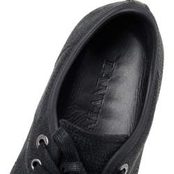 Pre Owned  Lanvin Black Leather Low Top Sneakers Size 43