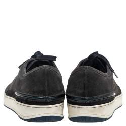 Lanvin Black Suede and Leather Cap Toe Low Top Sneakers Size 44