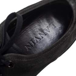 Lanvin Black Suede and Leather Cap Toe Low Top Sneakers Size 44