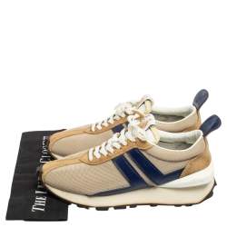 Lanvin Tricolor Mesh, Suede, and Leather Bumper Sneakers Size 41