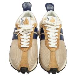 Lanvin Tricolor Mesh, Suede, and Leather Bumper Sneakers Size 41