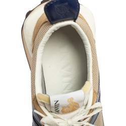 Lanvin Tricolor Mesh, Suede, and Leather Bumper Sneakers Size 41