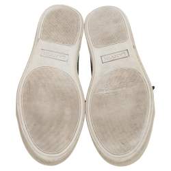 Pre Owned Lanvin Green Patent And Suede Low Top Sneakers Size 42