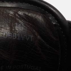 Pre Owned Lanvin Navy Blue Woven Leather DBB1 Low Top Sneakers Size 44