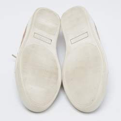 Lanvin Beige/Brown Suede and Leather Low Top Sneakers Size 41