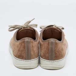 Lanvin Beige/Brown Suede and Leather Low Top Sneakers Size 41