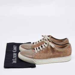 Lanvin Beige/Brown Suede and Leather Low Top Sneakers Size 41