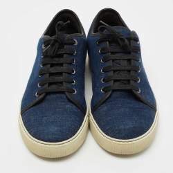 Pre Owned Lanvin Dark Blue Denim Low Top Sneakers Size 43