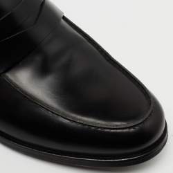 Pre Owned Lanvin Black Leather Penny Loafers Size 45