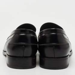 Pre Owned Lanvin Black Leather Penny Loafers Size 45