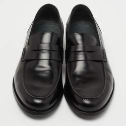 Pre Owned Lanvin Black Leather Penny Loafers Size 45